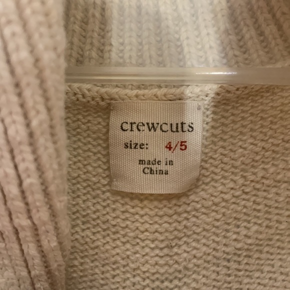 Crewcuts knit Striped oatmeal preppy collar pullover sweater size 4-5 - Picture 6 of 9